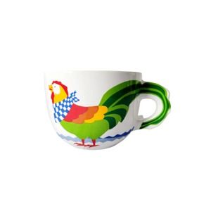 1992 FTD Chicken Jumbo Coffee Cup Soup Mug Rooster Folk Countryside Kitchen